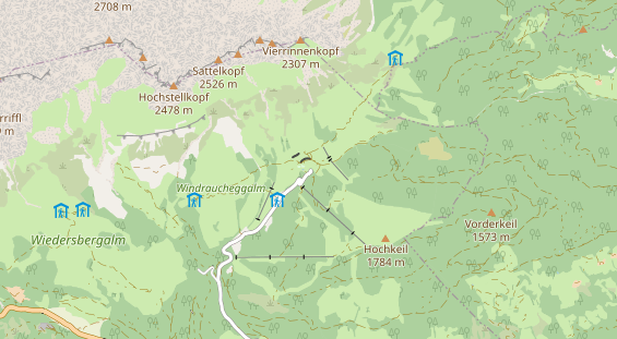 Wanderhotel auf Karte