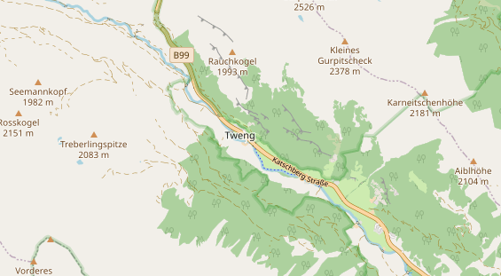 Wanderhotel auf Karte