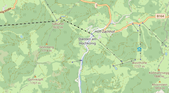 Wanderhotel auf Karte