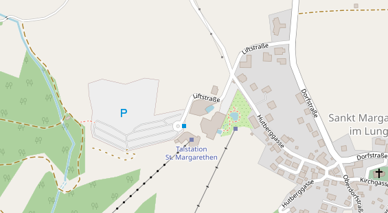 Wanderhotel auf Satellitenbild