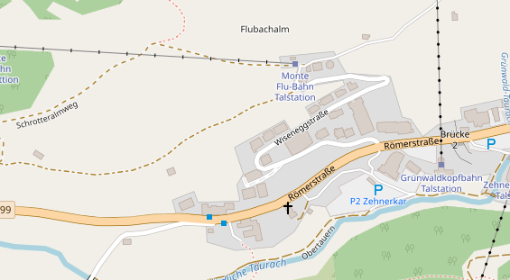 Wanderhotel auf Satellitenbild