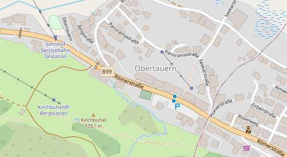 Wanderhotel auf Satellitenbild