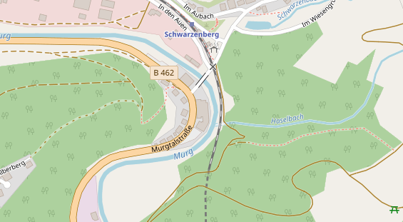 Wanderhotel auf Satellitenbild