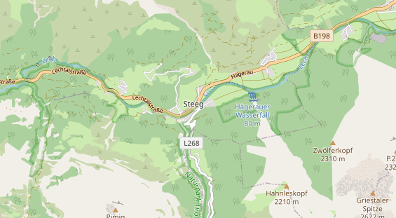 Wanderhotel auf Karte