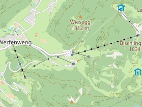 Wanderhotel auf Karte