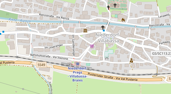 Wanderhotel auf Satellitenbild