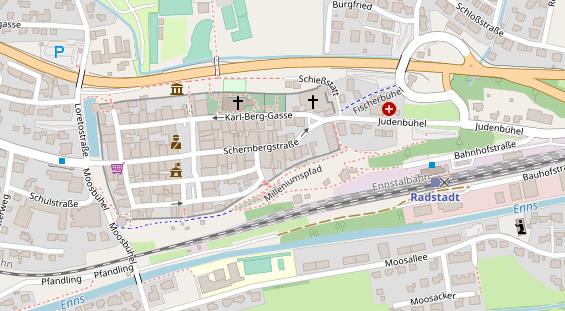 Wanderhotel auf Satellitenbild