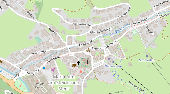 Wanderhotel auf Satellitenbild