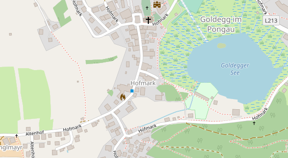 Wanderhotel auf Satellitenbild