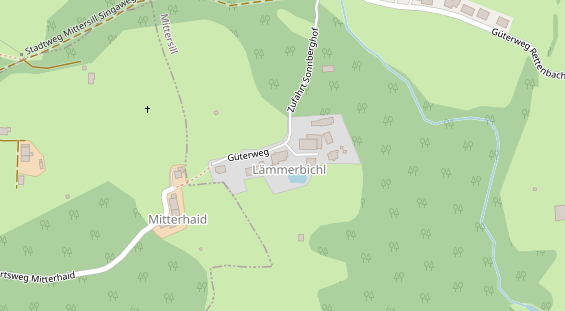 Wanderhotel auf Satellitenbild