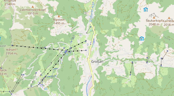 Wanderhotel auf Karte