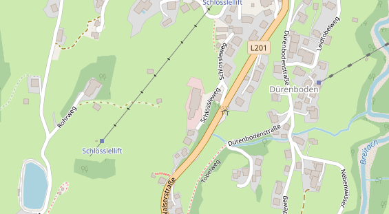 Wanderhotel auf Satellitenbild