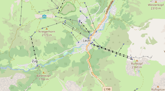 Wanderhotel auf Karte