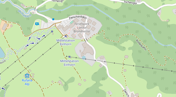 Wanderhotel auf Satellitenbild