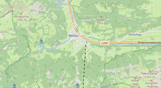 Wanderhotel auf Karte