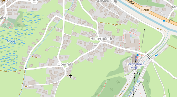 Wanderhotel auf Satellitenbild