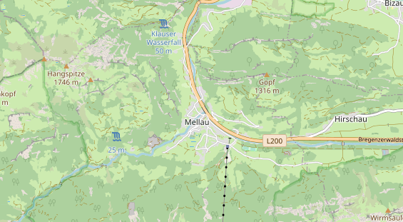 Wanderhotel auf Karte