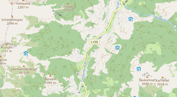 Wanderhotel auf Karte