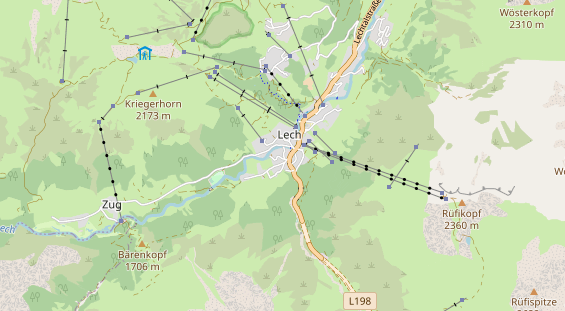 Wanderhotel auf Karte