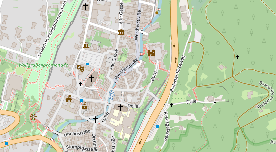 Wanderhotel auf Satellitenbild