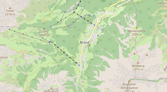 Wanderhotel auf Karte