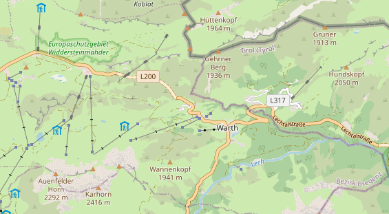 Wanderhotel auf Karte