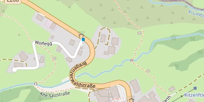 Wanderhotel auf Satellitenbild