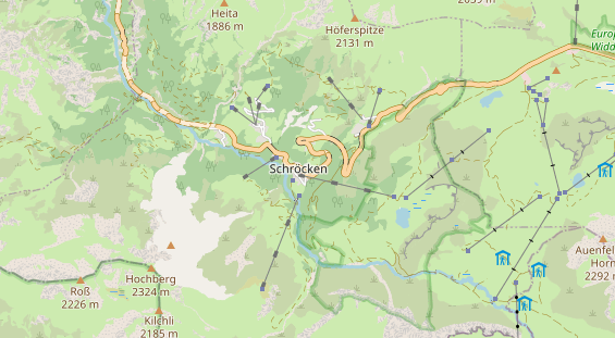 Wanderhotel auf Karte