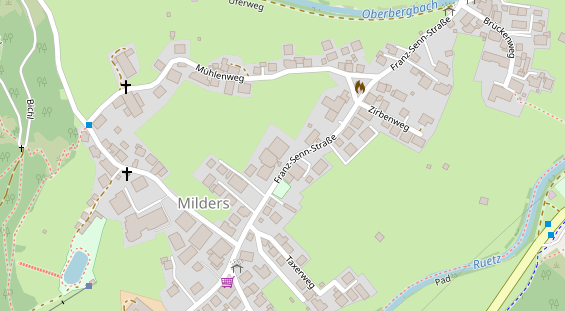 Wanderhotel auf Satellitenbild