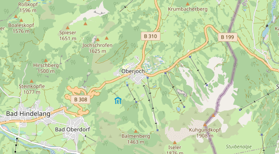 Wanderhotel auf Karte