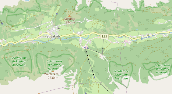 Wanderhotel auf Karte