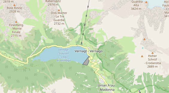 Wanderhotel auf Karte