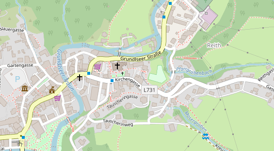 Wanderhotel auf Satellitenbild