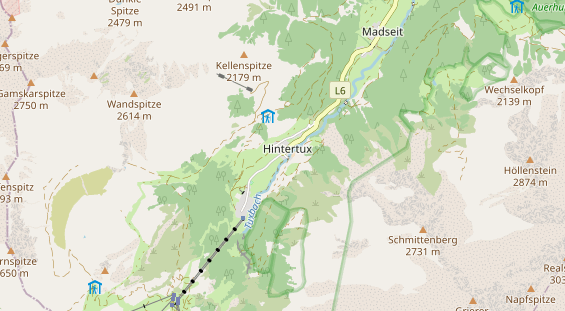 Wanderhotel auf Karte