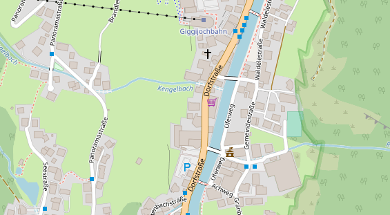 Wanderhotel auf Satellitenbild