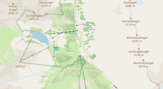 Wanderhotel auf Karte