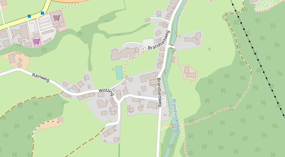 Wanderhotel auf Satellitenbild