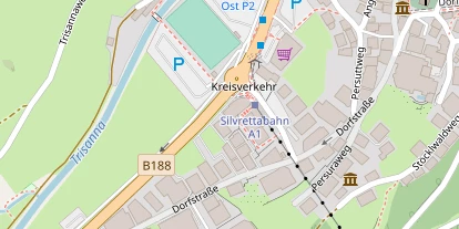 Wanderhotel auf Satellitenbild