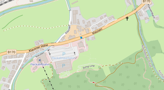 Wanderhotel auf Satellitenbild