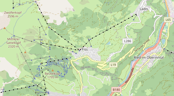 Wanderhotel auf Karte