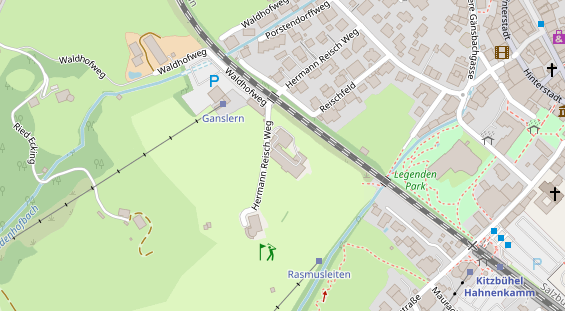 Wanderhotel auf Satellitenbild