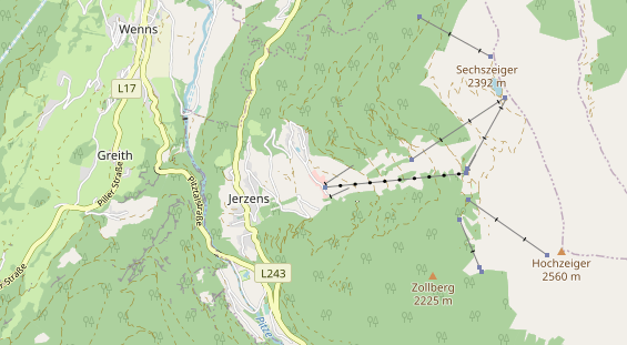 Wanderhotel auf Karte