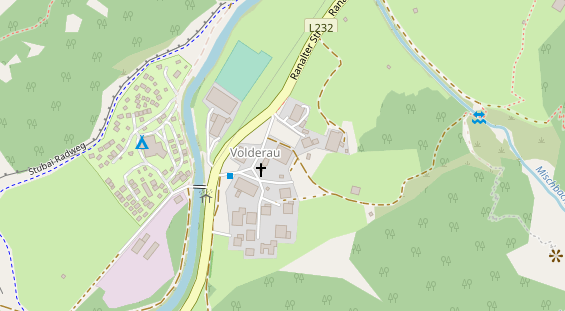 Wanderhotel auf Satellitenbild