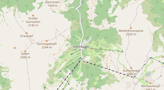 Wanderhotel auf Karte