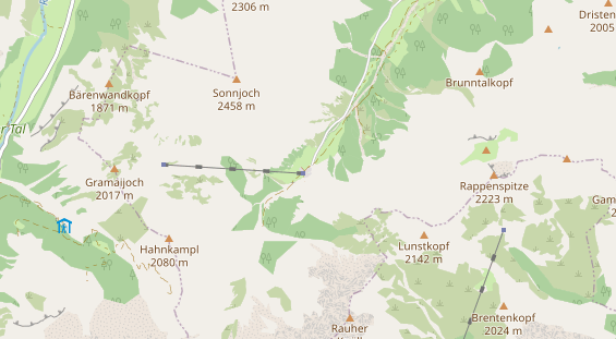 Wanderhotel auf Karte