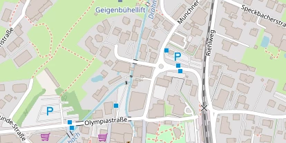 Wanderhotel auf Satellitenbild