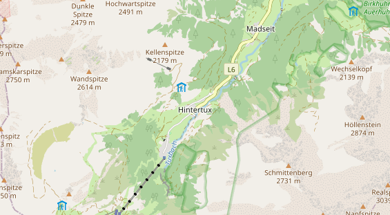 Wanderhotel auf Karte