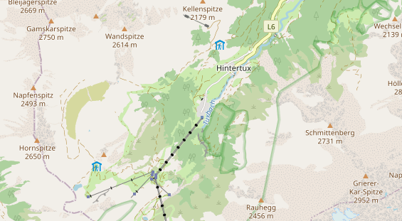 Wanderhotel auf Karte