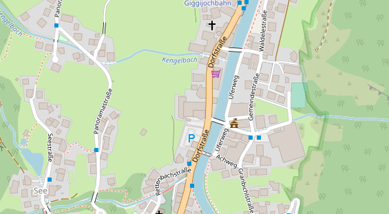 Wanderhotel auf Satellitenbild