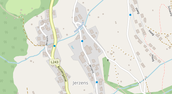 Wanderhotel auf Satellitenbild